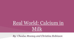 Real World: Calcium in Milk - York College of Pennsylvania