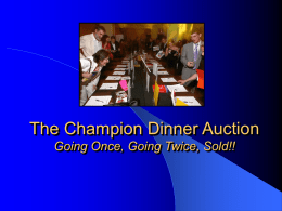 School Auctions: Auction Night – Going Once, Going Twice