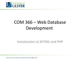 COM 366 – Web Database Development