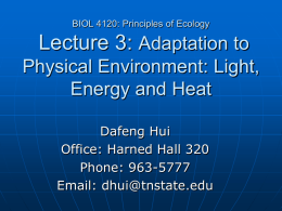 BIOL 4120: Principles of Ecology Lecture 6: Plant
