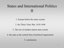 States and International Politics, II