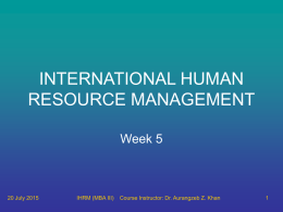 IHRM PowerPoint Slides for Week 05