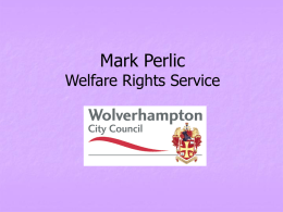 Mark Perlic Senior Welfare Rights Officer