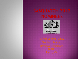 Sasquatch 2012 Nominees