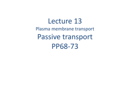 Passive Membrane Transport: Diffusion