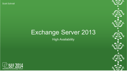 Exchange Server 2013 High Availability