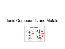Ionic Compounds and Metals - Mrs. Paul's Chemistry Class