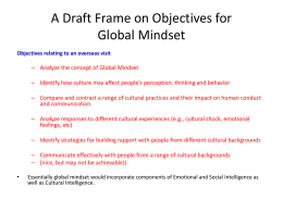 A Draft Frame on Objectives for Global Mindset