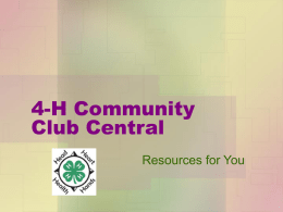 4-H Community Club Central - University of Wisconsin