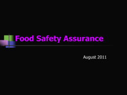 Food Safety Assurance - Soegijapranata Catholic University