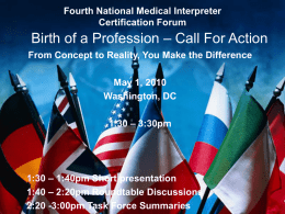 National Medical Interpreter Certification Forum