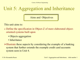 Unit 5: Aggregation and Inheritance