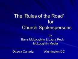 The ‘Rules of the Road’ for Church Spokespersons