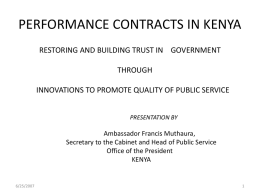 Performance contracts in Kenya