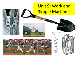 Unit 14: Work and Simple Machines