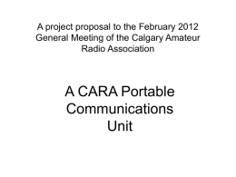 CARA Portable Communications Unit