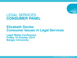 LegalWales2014 final - Legal Services Consumer Panel