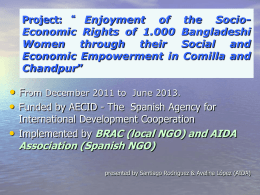 Enjoyment of the Socio- Economic Rights of Bangladeshi