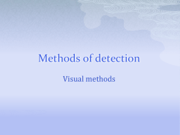 Methods of detection - الدكتورة / زينب بنت