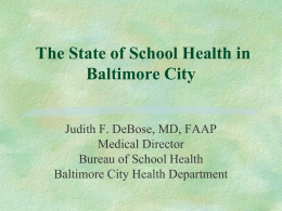 Baltimore City Health Department School Health Programs