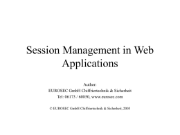Web Application Session Management