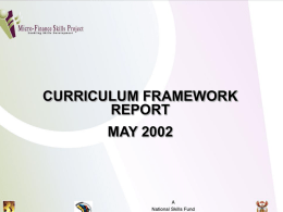 Curriculum Framework Report