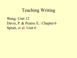 Unit 11 Teaching Writing