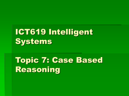 ICT619 Intelligent Systems - Topic 7