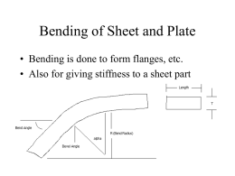 Bending of Sheet and Plate