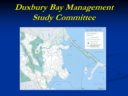 Duxbury Bay Plan Work Plan Workshops