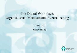 The Digital Workplace: Organisational Metadata and
