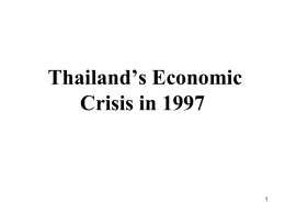 Thailand’s Economic Crisis in 1997
