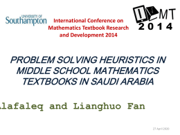 International Conference on Mathematics Textbook Research