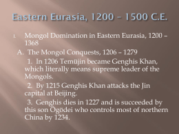 Eastern Eurasia, 1200 – 1500 C.E.