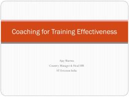 Coaching for training Effectiveness