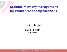 Multiprocessor Memory Allocation
