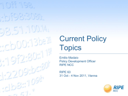 Current Policy Topics
