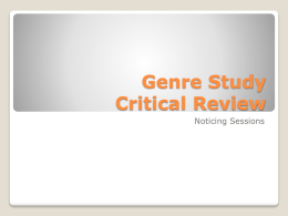 Genre Study Critical Review