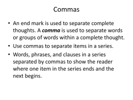 Commas - Kentucky Department of Education