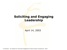 Soliciting and Engaging Leadership