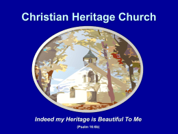 Welcome to Christian Heritage Church