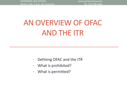 An overview of ofac and the ITR