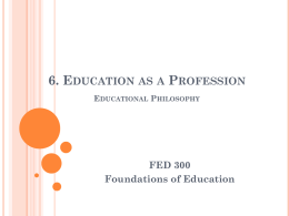 6. Education as a Profession - Alabama Agricultural and