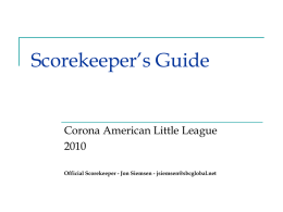 Scorekeeper’s Guide