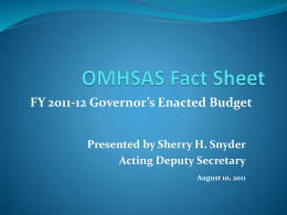 OMHSAS Fact Sheet - Mental Health Association in PA