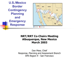 Border Contingency Planning and Emergency Response