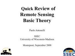 Quick Introduction to Remote Sensing