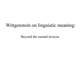 Wittgenstein on linguistic meaning: