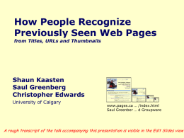 How People Recognize Previously Seen Web Pages from Titles