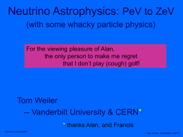 Neutrino Astrophysics - Vanderbilt University